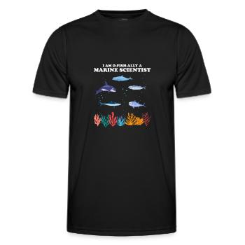 Official Marine Scientist Marine Biologist - Men's Functional T-Shirt - black - Front - AI Model Male 178 dark (178cm)