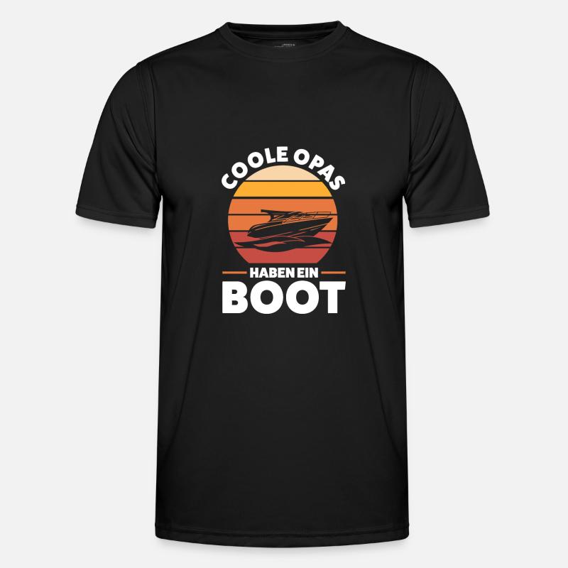 Boot Opa Segelboot Geschenk - Männer Funktions-T-Shirt - Schwarz