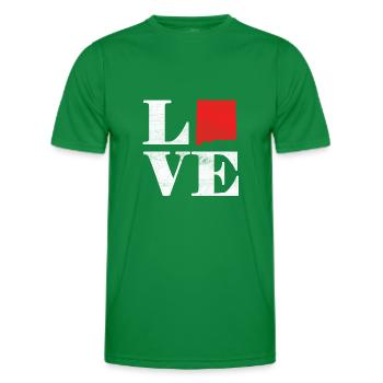 Fière Carte terrestre de l’État d’Amérique Amour Nouveau-Mexique - T-shirt sport Homme - vert - Devant - AI Model Male 178 dark (178cm)