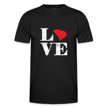 Fière Amérique Carte terrestre de l’État Amour Caroline du Sud - T-shirt sport Homme - noir - Devant - AI Model Male 178 dark (178cm)