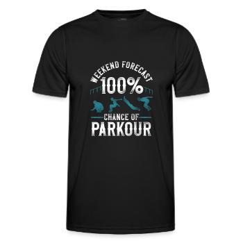 Parkour Free Running Traceur - T-shirt sport Homme - noir - Devant - AI Model Male 178 dark (178cm)