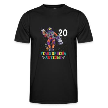 20th Birthday Astronaut Astronomy Solar System - Men's Functional T-Shirt - black - Front - AI Model Male 178 dark (178cm)