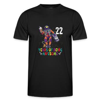 22nd Birthday Astronaut Astronomy Solar System - Men's Functional T-Shirt - black - Front - AI Model Male 178 dark (178cm)