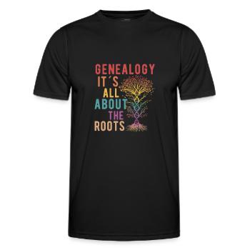 Family Tree Family Historian Genealogy Genealogy - Men's Functional T-Shirt - black - Front - AI Model Male 178 dark (178cm)
