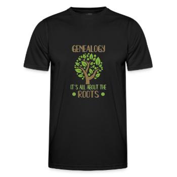 Family Tree Family Historian Genealogy Genealogy - Men's Functional T-Shirt - black - Front - AI Model Male 178 dark (178cm)