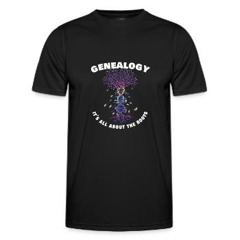 Family Tree Family Historian Genealogy Genealogy - Men's Functional T-Shirt - black - Front - AI Model Male 178 dark (178cm)
