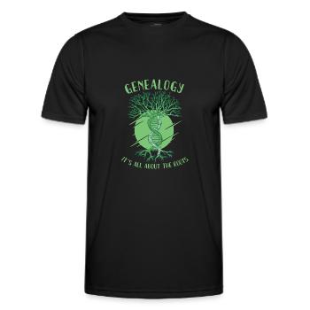Family Tree Family Historian Genealogy Genealogy - Men's Functional T-Shirt - black - Front - AI Model Male 178 dark (178cm)