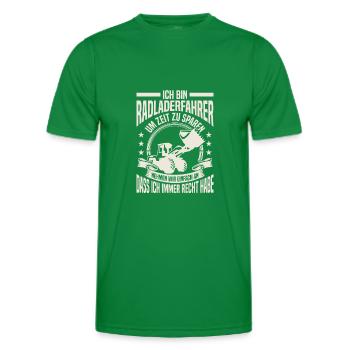 Radladerfahrer hat immer Recht Radlader - Männer Funktions-T-Shirt - Kelly Green - Vorne - AI Model Male 178 dark (178cm)