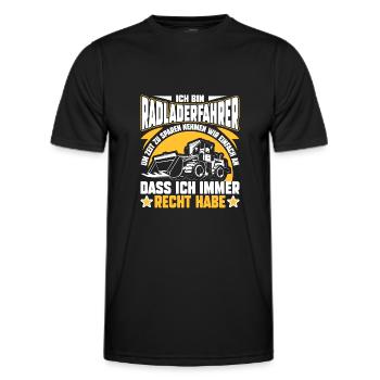 Radladerfahrer hat immer Recht Radlader - Männer Funktions-T-Shirt - Schwarz - Vorne - AI Model Male 178 dark (178cm)