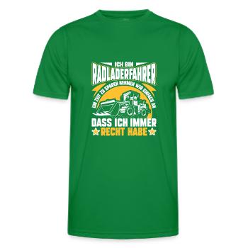 Radladerfahrer hat immer Recht Radlader - Männer Funktions-T-Shirt - Kelly Green - Vorne - AI Model Male 178 dark (178cm)