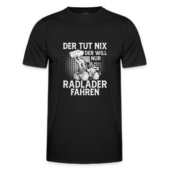 Radladerfahrer der tut nix Radlader - Männer Funktions-T-Shirt - Schwarz - Vorne - AI Model Male 178 dark (178cm)