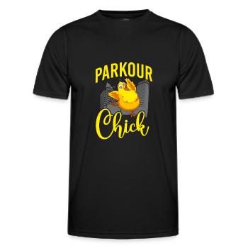 Parkour Free Running Traceur - Men's Functional T-Shirt - black - Front - AI Model Male 178 dark (178cm)