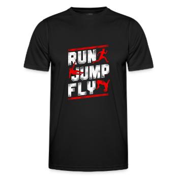 Parkour Free Running Traceur - T-shirt sport Homme - noir - Devant - AI Model Male 178 dark (178cm)