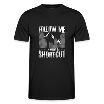 Parkour Free Running Traceur - T-shirt sport Homme - noir - Devant - AI Model Male 178 dark (178cm)