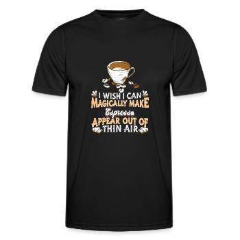 Espresso Kaffee - Männer Funktions-T-Shirt - Schwarz - Vorne - AI Model Male 178 dark (178cm)