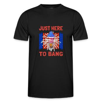 Just Here To Bang USA 4 juillet - T-shirt sport Homme - noir - Devant - AI Model Male 178 dark (178cm)