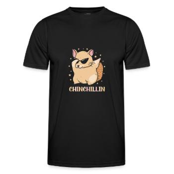 Chinchillin Funny Chinchilla Pet Lover - Men's Functional T-Shirt - black - Front - AI Model Male 178 dark (178cm)