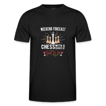 Chess Player Chess Board Chess Board Game - Men's Functional T-Shirt - black - Front - AI Model Male 178 dark (178cm)