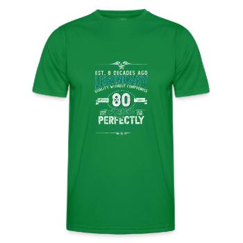 Vintage Legendary - Aged perfectly 80th birthday - Men's Functional T-Shirt - kelly green - Front - AI Model Male 178 dark (178cm)