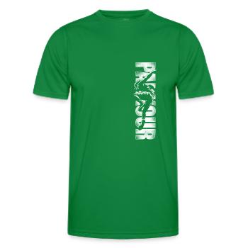 Parkour Free Running Traceur - Men's Functional T-Shirt - kelly green - Front - AI Model Male 178 dark (178cm)