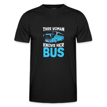 Bus driver School bus Public transport - Men's Functional T-Shirt - black - Front - AI Model Male 178 dark (178cm)