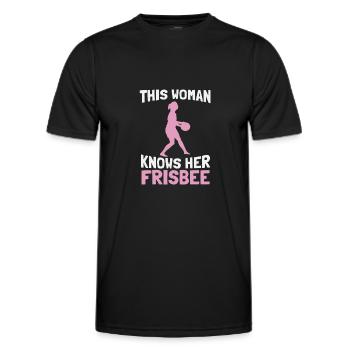 Frisbee - Men's Functional T-Shirt - black - Front - AI Model Male 178 dark (178cm)