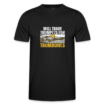 Posaune - Männer Funktions-T-Shirt - Schwarz - Vorne - AI Model Male 178 dark (178cm)