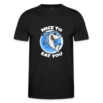 24 Agréable à manger vous Sarcasme enfants copie - T-shirt sport Homme - noir - Devant - AI Model Male 178 dark (178cm)
