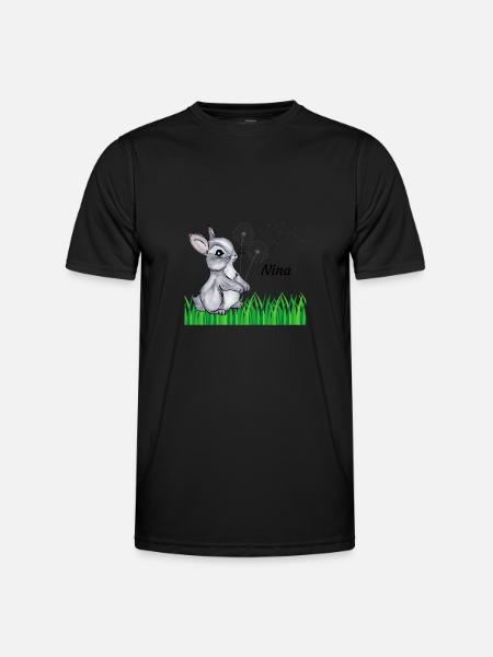 Rabbit Name Gift Nina - Men's Functional T-Shirt - black