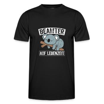 Beamter auf Lebenszeit - Beamter Amt Beamtin Gesch - Männer Funktions-T-Shirt - Schwarz - Vorne - AI Model Male 178 dark (178cm)