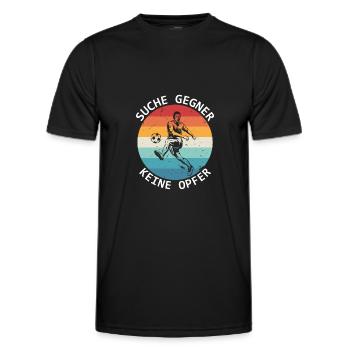 Search Opponents No Victims Football Players - Men's Functional T-Shirt - black - Front - AI Model Male 178 dark (178cm)