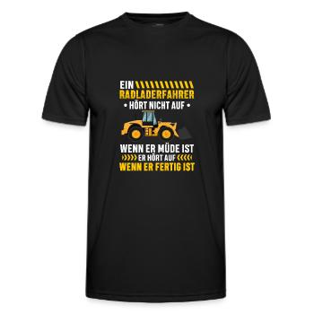 Radladerfahrer wenn fertig ist Radlader - Männer Funktions-T-Shirt - Schwarz - Vorne - AI Model Male 178 dark (178cm)