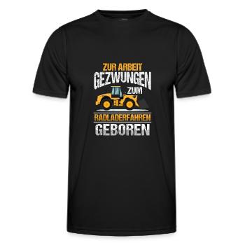 Zum Radlader fahren geboren Radladerfahrer - Männer Funktions-T-Shirt - Schwarz - Vorne - AI Model Male 178 dark (178cm)