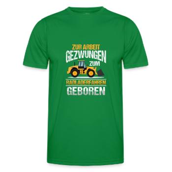 Zum Radlader fahren geboren Radladerfahrer - Männer Funktions-T-Shirt - Kelly Green - Vorne - AI Model Male 178 dark (178cm)