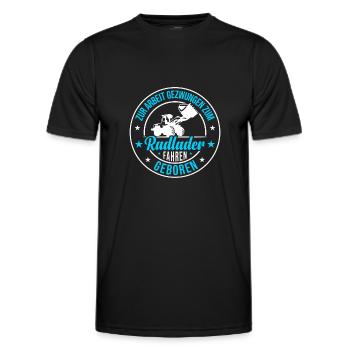 Zum Radlader fahren geboren Radladerfahrer - Männer Funktions-T-Shirt - Schwarz - Vorne - AI Model Male 178 dark (178cm)