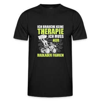 Radlader keine Therapie Radladerfahrer - Männer Funktions-T-Shirt - Schwarz - Vorne - AI Model Male 178 dark (178cm)