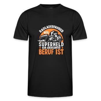 Radlader Radladerfahrer Supherheld - Männer Funktions-T-Shirt - Schwarz - Vorne - AI Model Male 178 dark (178cm)