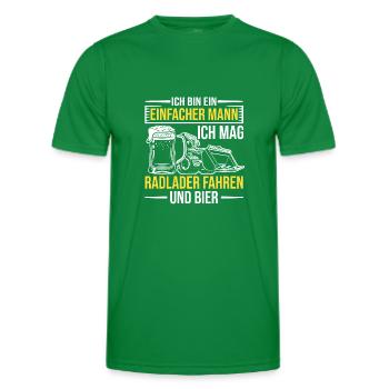 Radlader und Bier Radladerfahrer Bauarbeiter - Männer Funktions-T-Shirt - Kelly Green - Vorne - AI Model Male 178 dark (178cm)