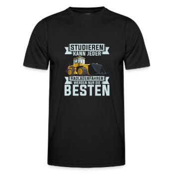 Radlader Radladerfahrer nur die Besten - Männer Funktions-T-Shirt - Schwarz - Vorne - AI Model Male 178 dark (178cm)