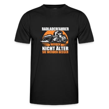 Radlader Radladerfahrer werden besser - Männer Funktions-T-Shirt - Schwarz - Vorne - AI Model Male 178 dark (178cm)