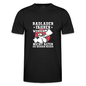 Radlader Radladerfahrer werden besser - Männer Funktions-T-Shirt - Schwarz - Vorne - AI Model Male 178 dark (178cm)
