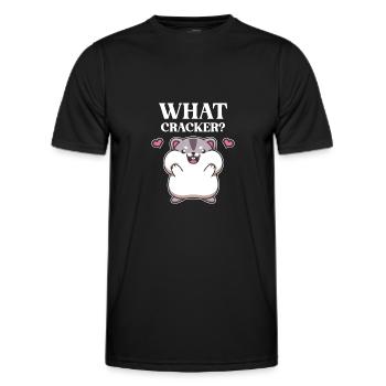 Hamster Hamster Cheek Snacking Snack What Cracker - Men's Functional T-Shirt - black - Front - AI Model Male 178 dark (178cm)