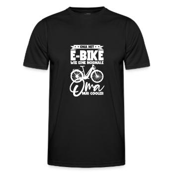 Oma mit E-Bike wie eine normale Oma Pedelec E-Bike - Männer Funktions-T-Shirt - Schwarz - Vorne - AI Model Male 178 dark (178cm)