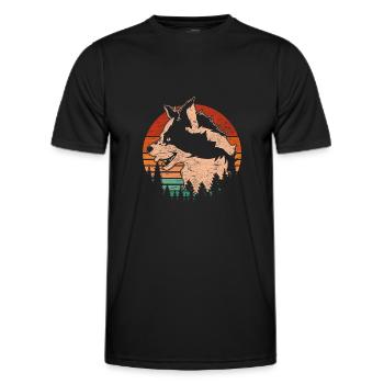 Aussie Dog Gift Rétro Berger Australien - T-shirt sport Homme - noir - Devant - AI Model Male 178 dark (178cm)