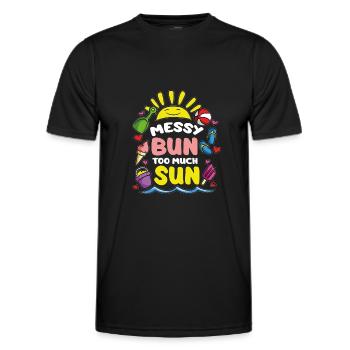 Messy Bun Too much sun - Men's Functional T-Shirt - black - Front - AI Model Male 178 dark (178cm)
