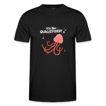 I am jellyfish infected jellyfish lover jellyfish - Men's Functional T-Shirt - black - Front - AI Model Male 178 dark (178cm)