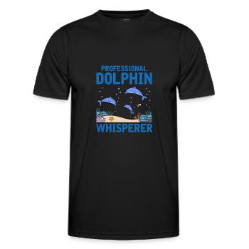 Professional Dolphin Whisperer Zooologist Sea Oze - Men's Functional T-Shirt - black - Front - AI Model Male 178 dark (178cm)
