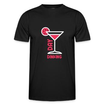Day Dinking Funny Martini Pickleball - Men's Functional T-Shirt - black - Front - AI Model Male 178 dark (178cm)