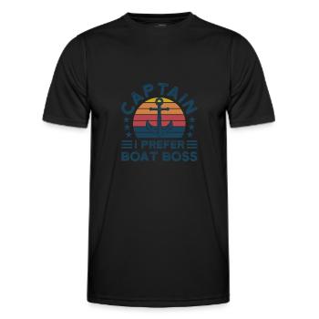 Kapitän Kapitäne Bootfahren Geschenk - Männer Funktions-T-Shirt - Schwarz - Vorne - AI Model Male 178 dark (178cm)