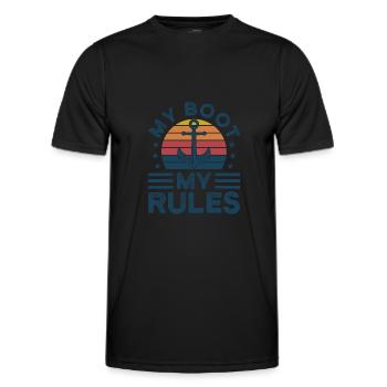 Kapitän Kapitäne Bootfahren Geschenk - Männer Funktions-T-Shirt - Schwarz - Vorne - AI Model Male 178 dark (178cm)